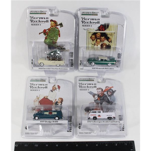 #469 GREENLIGHT NORMAN ROCKWELL CARS LOT OF 4