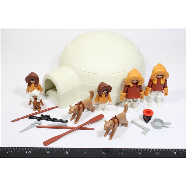 #529 PLAYMOBIL 3465 IGLOO 1985 COMPLETE SET W/