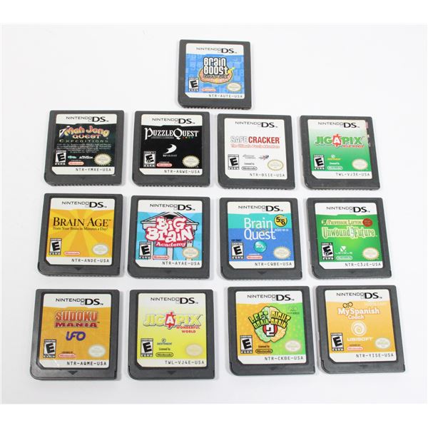 #588 LOT OF 12 NINTENDO DS PUZZLE GAMES ASSORTED