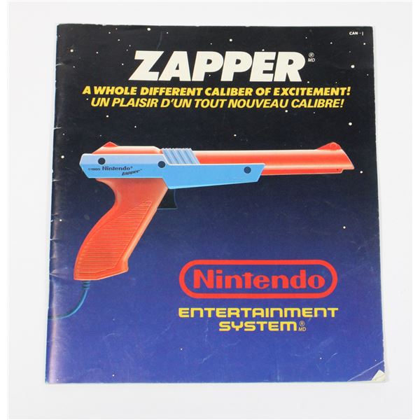 #596 NINTENDO ENTERTAINMENT SYSTEM ZAPPER MANUAL