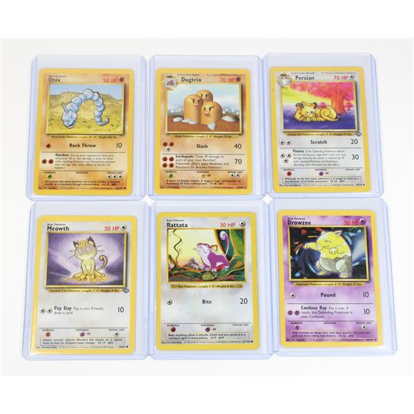 #609 POKÉMON 6 CARD LOT 1999  DROWZEE ONIX MEOWTH