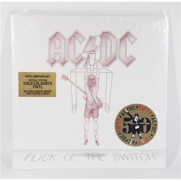 #712 GOLD VINYL RECORD AC/DC FLICK OF THE SWITCH