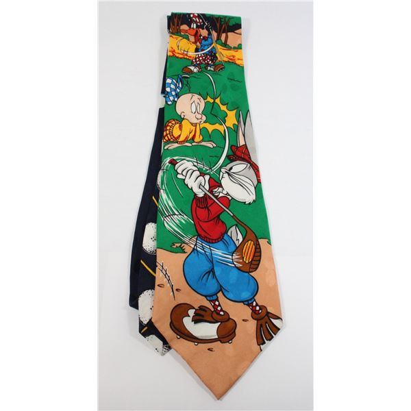#804 VINTAGE MEN'S TIE WB LOONEY TUNES GOLF