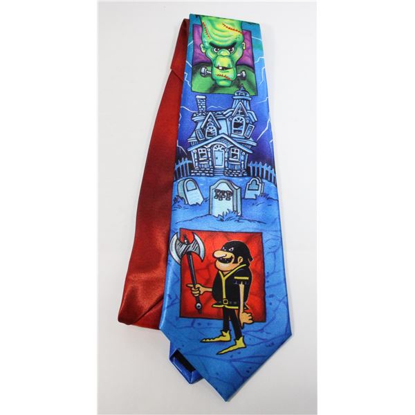#825 VINTAGE MEN'S TIE HALLOWEEN THEME MADE IN USA
