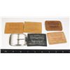 Image 1 : #833 LOT OF VINTAG JEAN LEATHER TAGS + BELT BUCKLE
