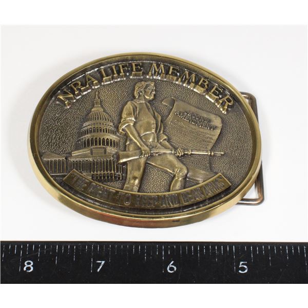 #838 NRRA LIFE MEMBER BELT BUCKLE BY JADCO BRASS