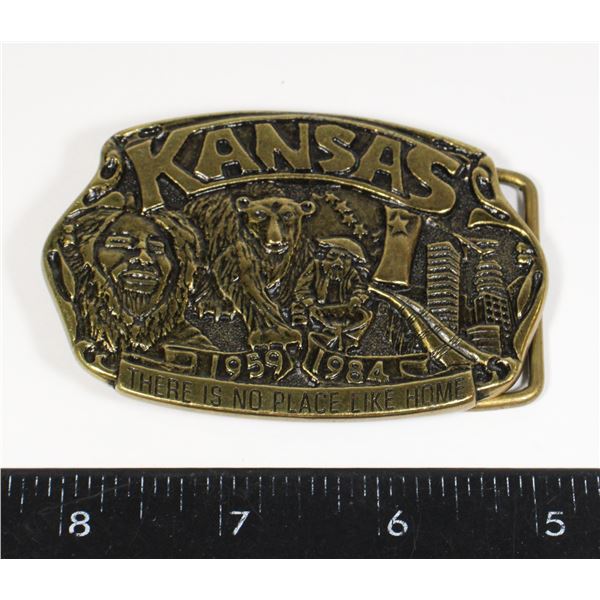 #841 KANSAS 1984 BELT BUCKLE NO PLACE LIKE HOME