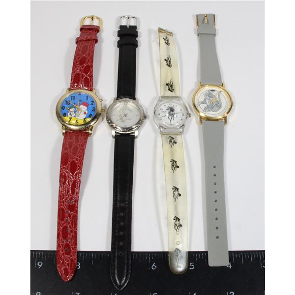 #858 LOT OF 4 ASSORTED WRISTWATCHES
