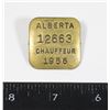 Image 1 : #870 ALBERTA CHAUFFEUR BADGE #12663 1956 AUTO