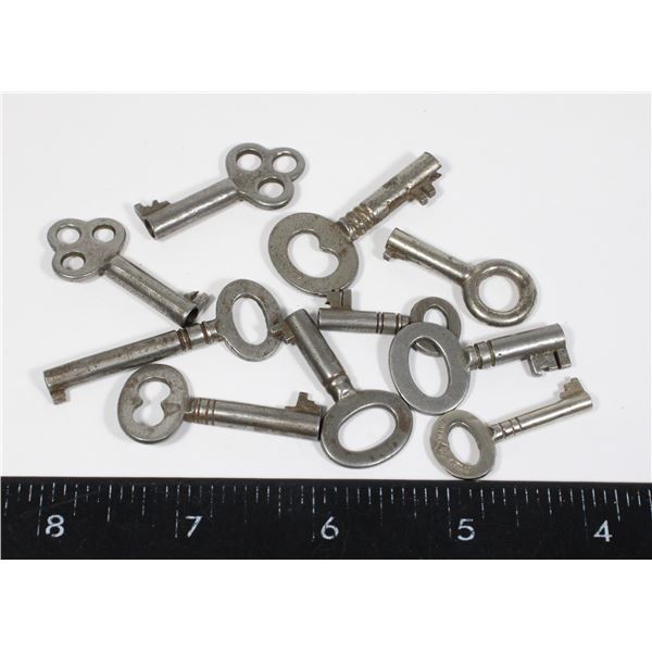 #872 LOT OF 10 EARLY 1900'S KEYS INCLUDING BRANDED