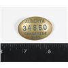 Image 1 : #874 ALBERTA CHAUFFEUR BADGE #34860 1953 AUTO