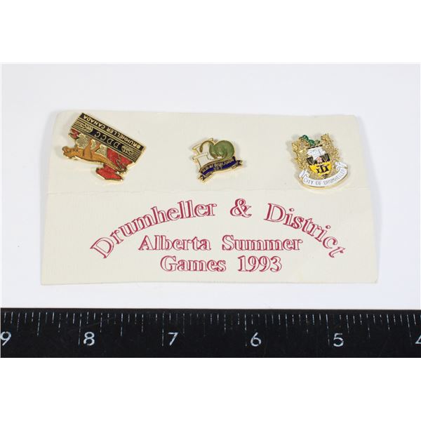 #881 DRUMHELLER & DISTRICT ALBERTA GAMES PINS 1993