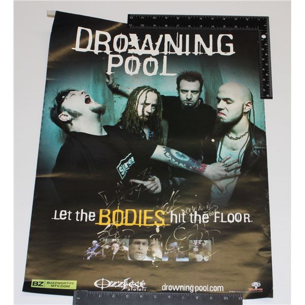 #911 2001 OZZFEST DROWING POOL SIGNED POSTER