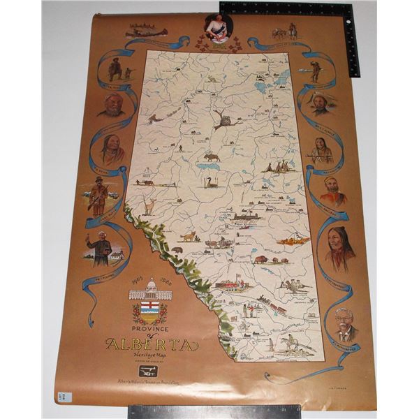 #913 1980 PROVINCE OF ALBERTA POSTER 35X23 QEII