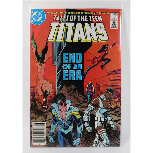 #1017 DC COMICS TALES OF THE TEEN TITANS #78 1987
