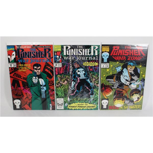 #1116 MARVEL COMICS PUNISHER WAR ZONE LOT OF 3