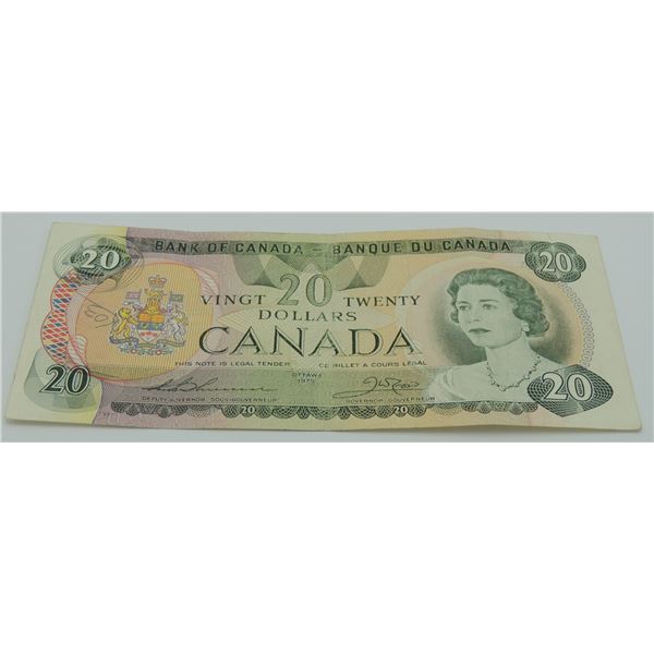 #19B  1979 CANADA $20 TWENTY DOLLAR BILL QE II
