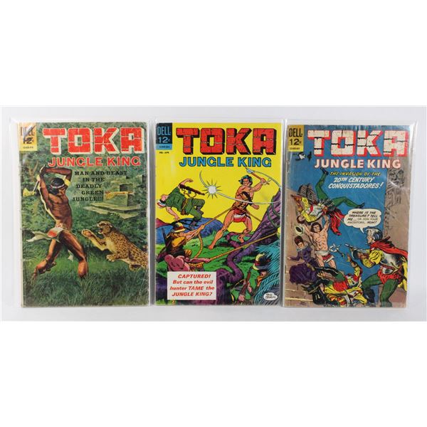 THREE DELL COMICS TOKA JUNGLE KING COMICS