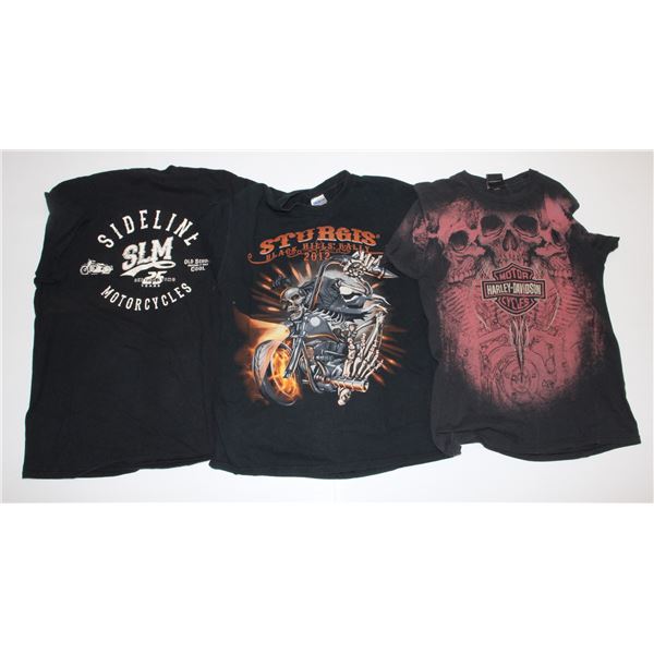 LOT OF 3 MEN'S FASHION BIKER MOTORCYCLE CLOTHING