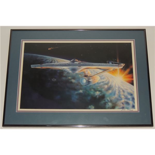 #453C STAR TREK NCC-1701 ENTERPRISE SIGNED PRINT