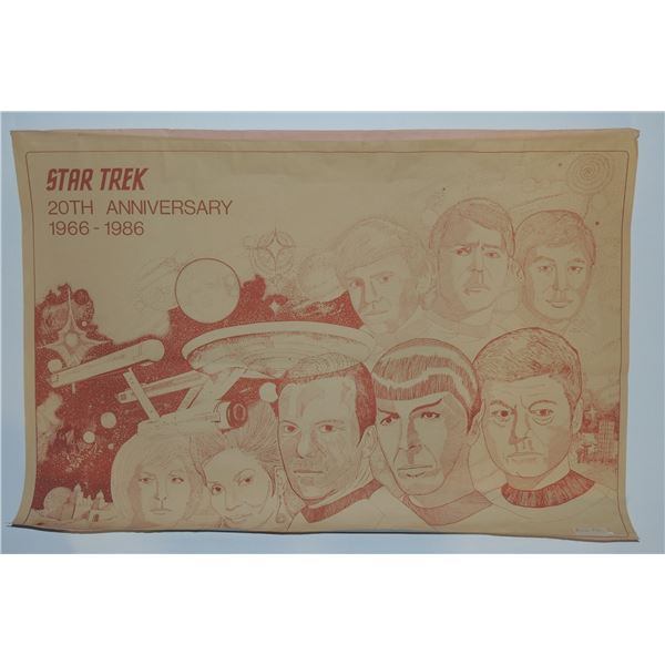 #435D STAR TREK 20TH ANNIVERSARY 1986 POSTER