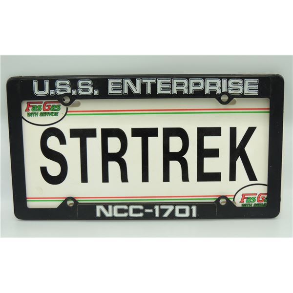 #435L STAR TREK LICENSE PLATE W/ USS ENTERPRISE