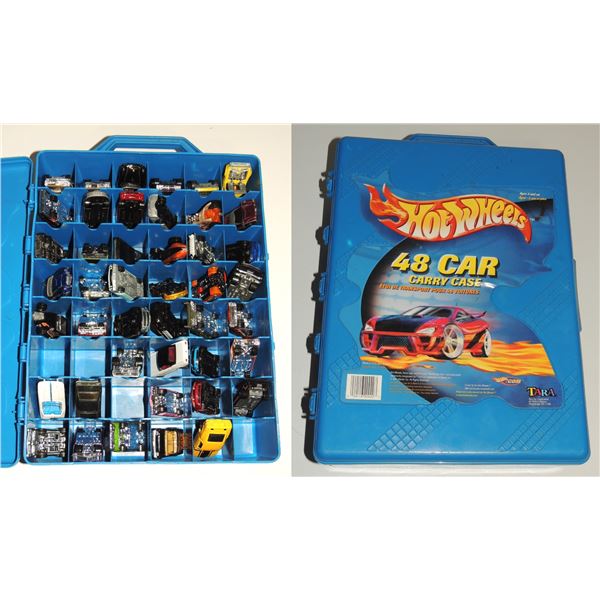 #466A 2001 HOTWHEELS CAR CARRYING CASE W/ 44 CARS