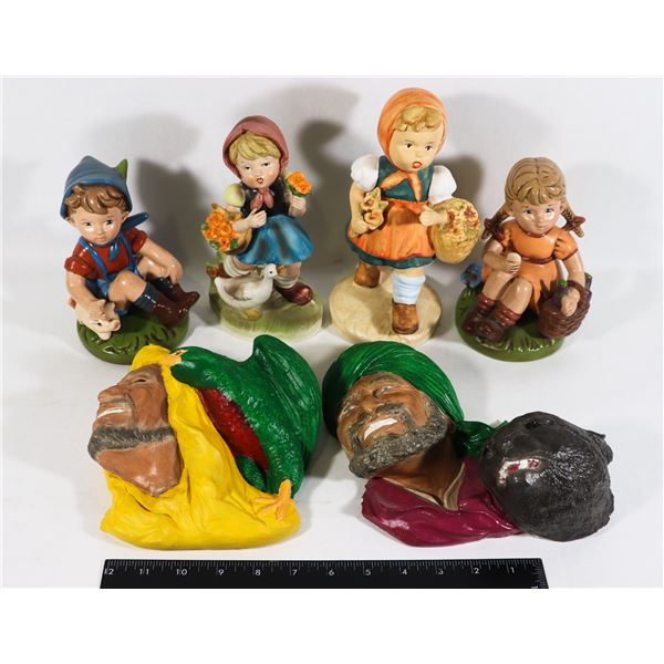 LOT OF 4 VINTAGE CHILDREN FIGURES SIGNED SOLD WITH