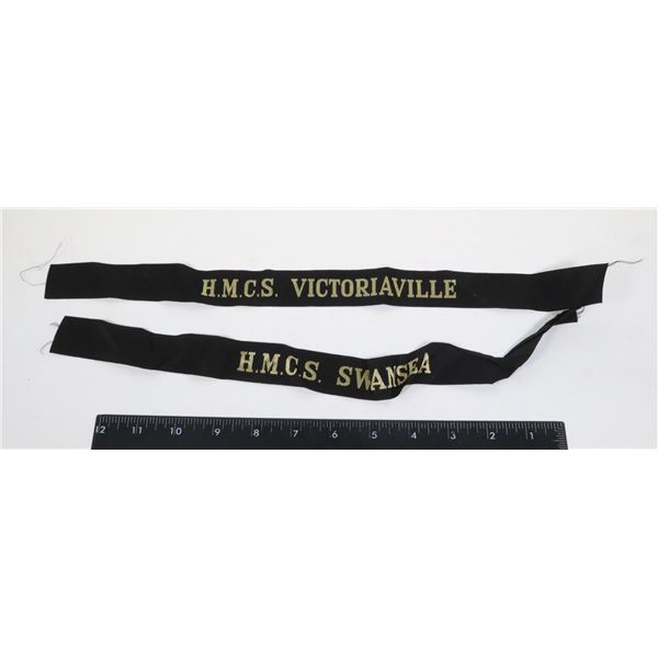 RCN HMCS VICORIAVILLE + SWANSEA CAP TALLY LOT