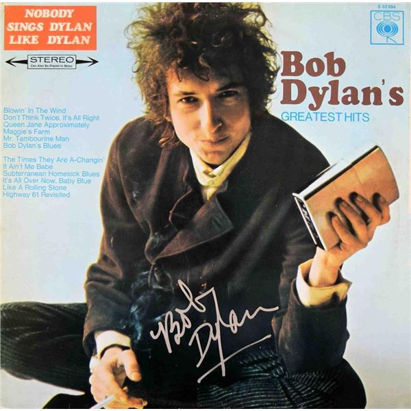 Bob Dylan Greatest Hits signed album