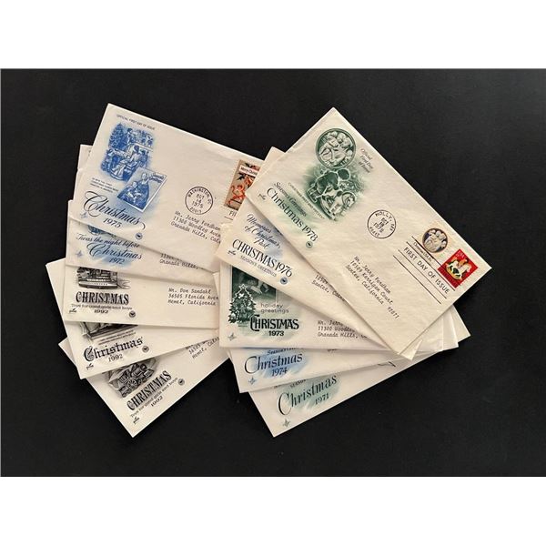 Lot of 10 Christmas FDC's