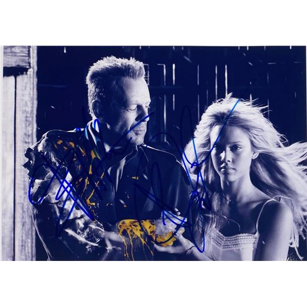 Sin City Jessica Alba and Bruce Willis facsimile signed movie photo