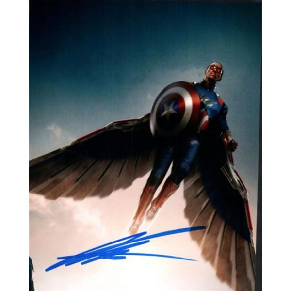 Captain America Anthony Mackie facsimile signed photo