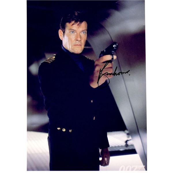 James Bond Roger Moore facsimile signed movie photo