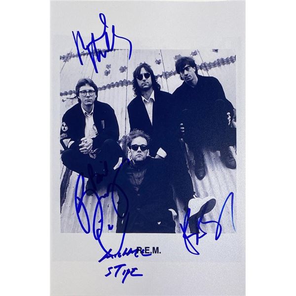 R.E.M. facsimile band signed photo