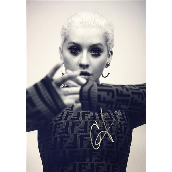 Christina Aguilera facsimile signed  photo