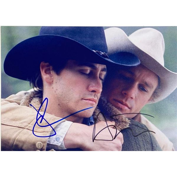 Brokeback Mountain Jake Gyllenhaal and Heath Ledger facsimile signed  movie photo