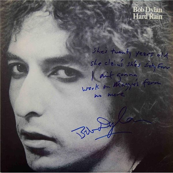 Bob Dylan signed "Hard Rain" album