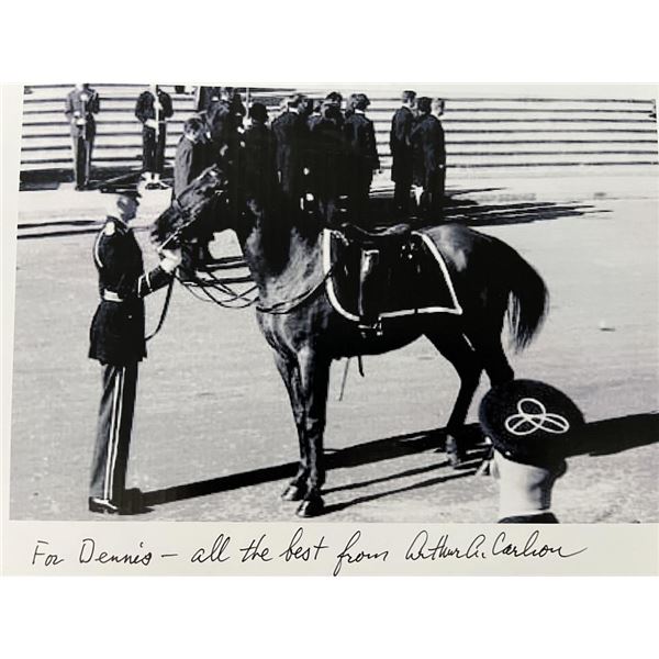 JFK Assassination Arthur Carlson Black Jack Funeral Procession Horse signed photo