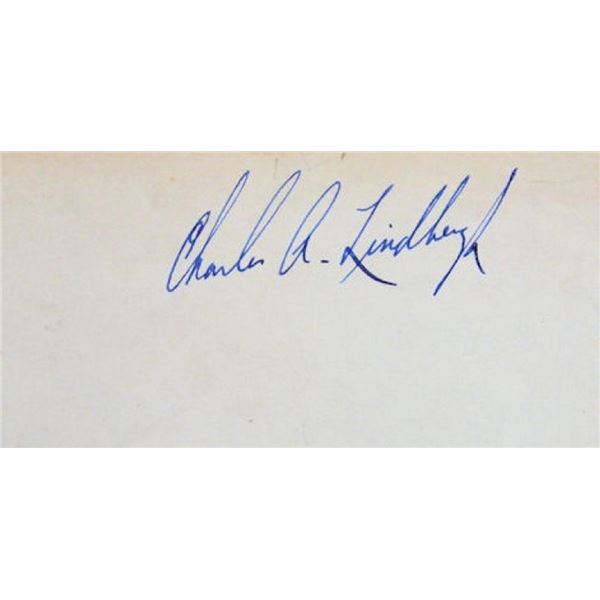 Charles A. Lindbergh signature slip