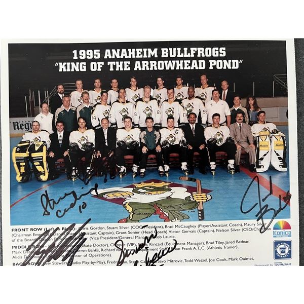 1995 Anaheim Bullfrogs signed team photo