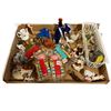 Image 1 : Group of assorted miniature figurines - includes ceramic rabbits, animals, tiny vases, glass pieces,