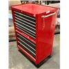 Image 2 : Heavy-Duty Red Rolling Tool Cabinet w/ Multiple Drawers + Assorted Tools - approx 27" x 18" x 42" H