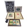 Image 1 : Group of 5 assorted framed prints - includes Botanical Vegetable Seed Packet Prints / “Sunr