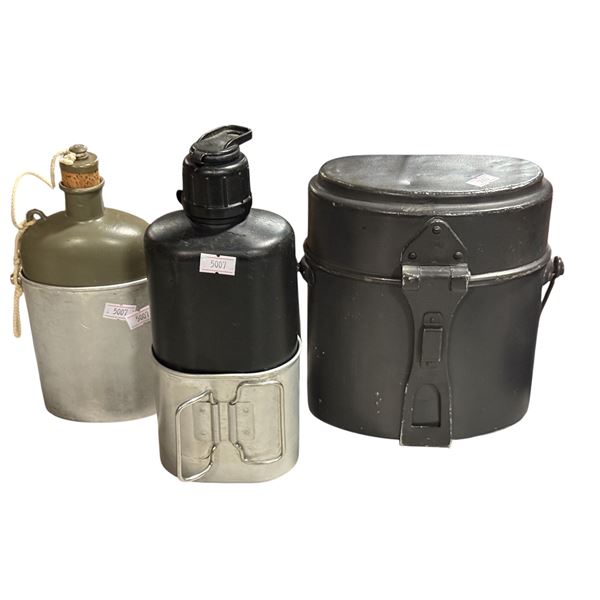 3 pc - includes Swiss m84 canteen / military style aluminum mess kit & swiss army military canteen