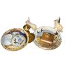 Image 1 : Shelf of assorted items - includes decorative plates / mini teacup & saucers / bunny figurines etc