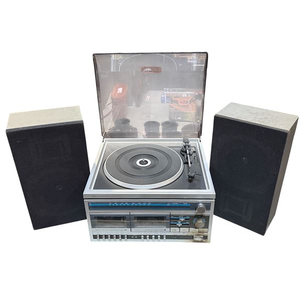 Sears AM/FM Stereo System model 28841 w/ dual cassette deck & speakers