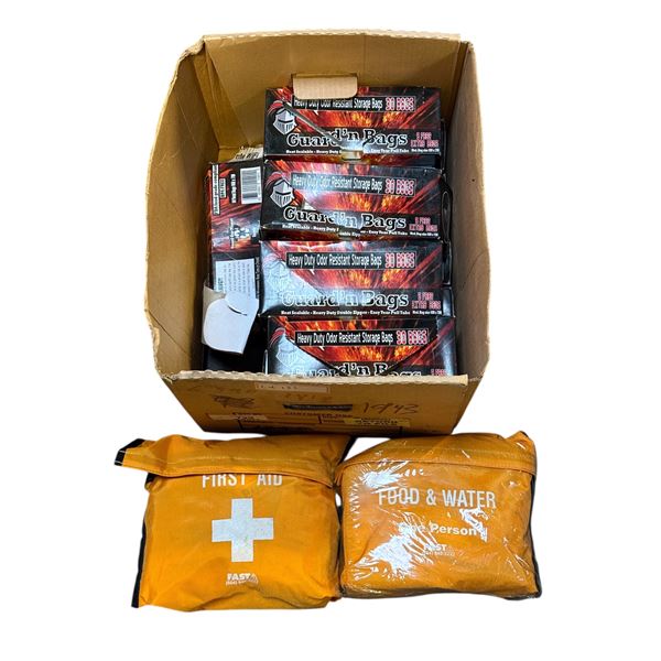 Box of Guard'n Bags - Heavy duty resistant storage bags & First Aid Kit