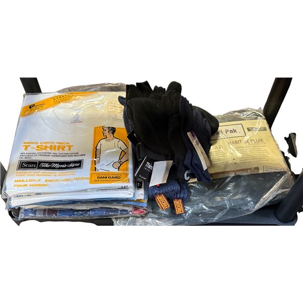 Group of assorted apparel - includes T-Shirts, Gloves & New Trail Pak Suit