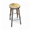 Image 1 : Solid Wood Bar Stool w/ Metal Footrest - approx 29" H